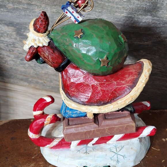 Old World Santa - Stocking Holder - Green bag with Stars - Candy Cane & Choco - Picture 3 of 5